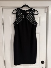 Eliza J Black Lace Fit & Flare Dress 12P, 35" Long, Bohemian Style