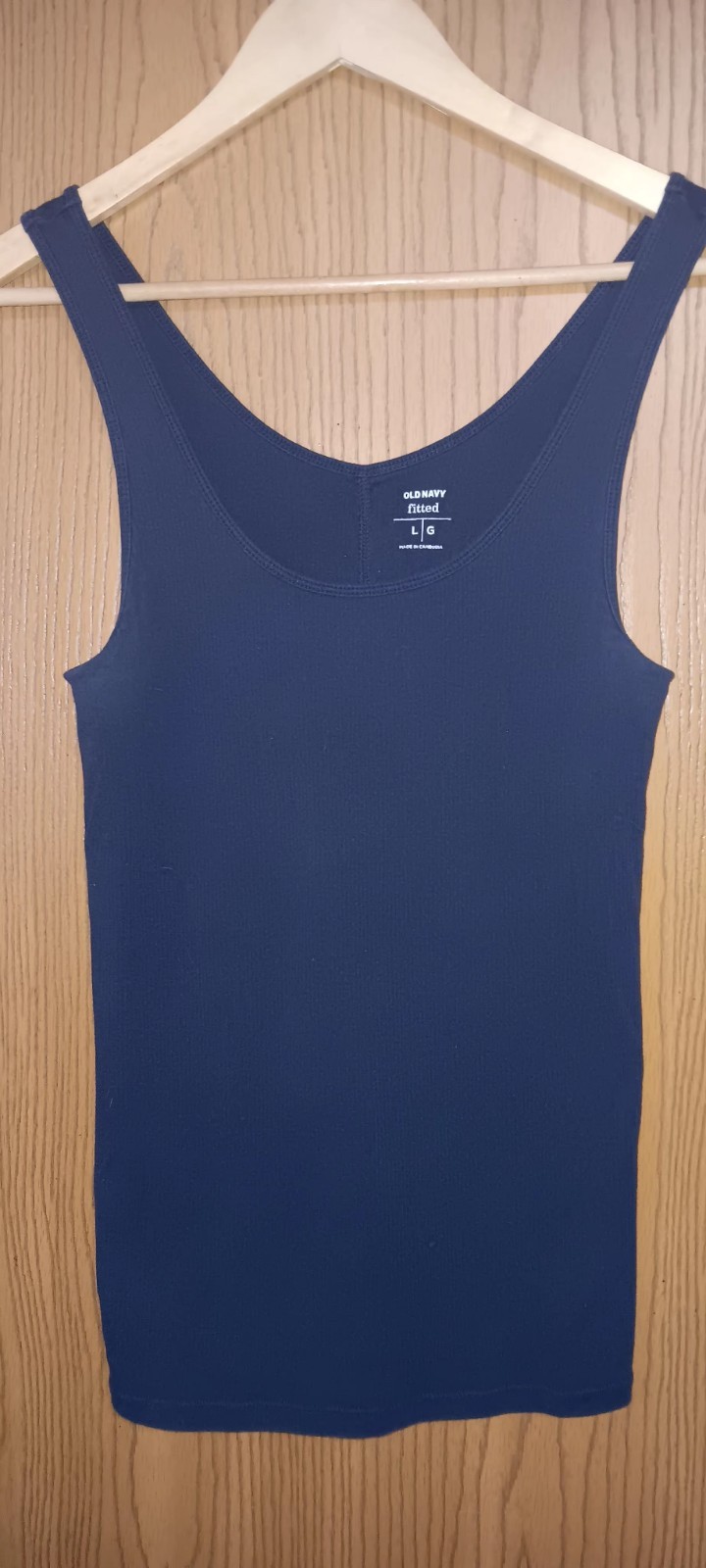 Old Navy Fitted Tank Top Womens Size Large Navy Blue Ribbed