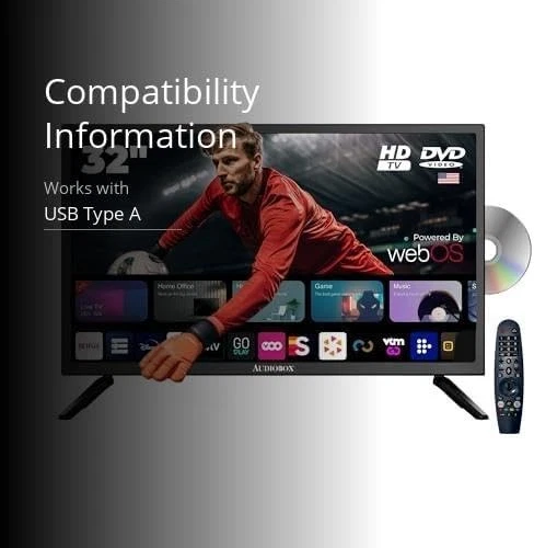 Audiobox 32-Inch Smart TV with Built-in DVD Player, Bluetooth Remote Control, HD - Image 3 of 4