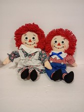 Raggedy Ann  Andy Dolls doll set handmade 10 inch soft cloth Embroidered face