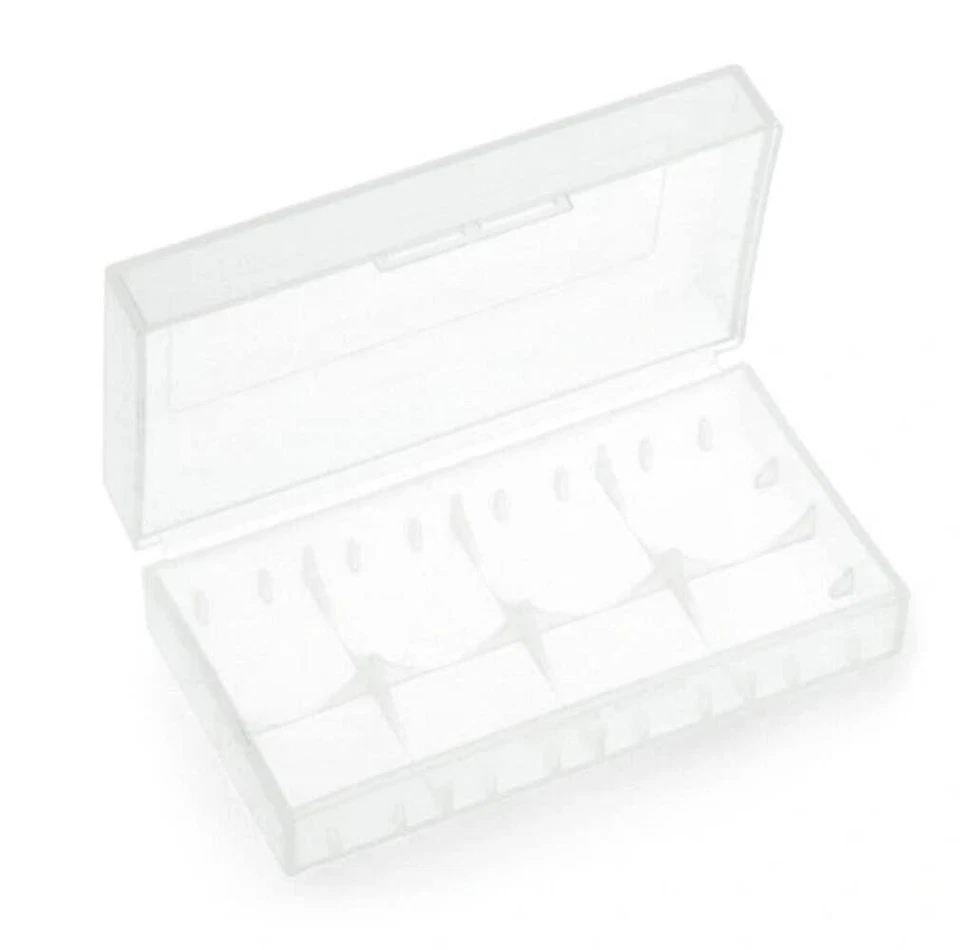 BATTERY BOX CASE FOR 2 18650 BATTERIES STORAGE CLEAR PLASTIC - Image 2 of 3