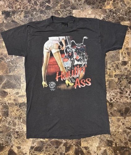 Rebel Rider Haulin'Ass Capo T-Shirt USA Harley Classic 1 1990s vintage concert t-shirt, vintage, single stitch, B+ condition