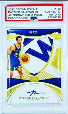 2022 Patrick Baldwin Jr /25 Crown Royale Silhouettes Prime RC Auto Patch PSA