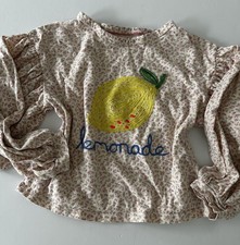 Mini Boden Kids Floral Top With Lemonade Embroidery Size 7/8 read