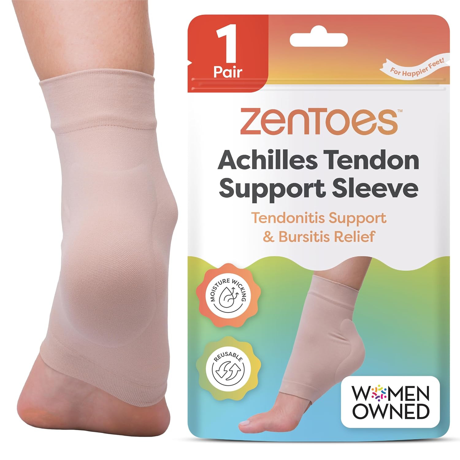 Achilles Tendon Support Sleeve, Padded Compression Sleeve for