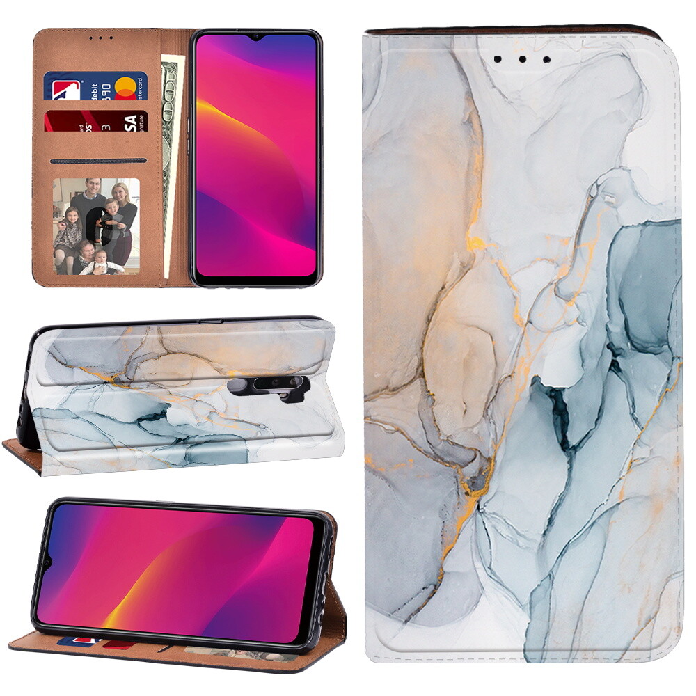Custodia Flip Cover In Pelle Con Supporto A Farfalla Per OPPO - Vari Modelli (controlla Compatibilità)