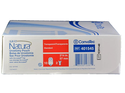 CONVATEC 401545 Sur-Fit Natura Urostomy Pouch 2-1/4'' 57mm - Box of 10