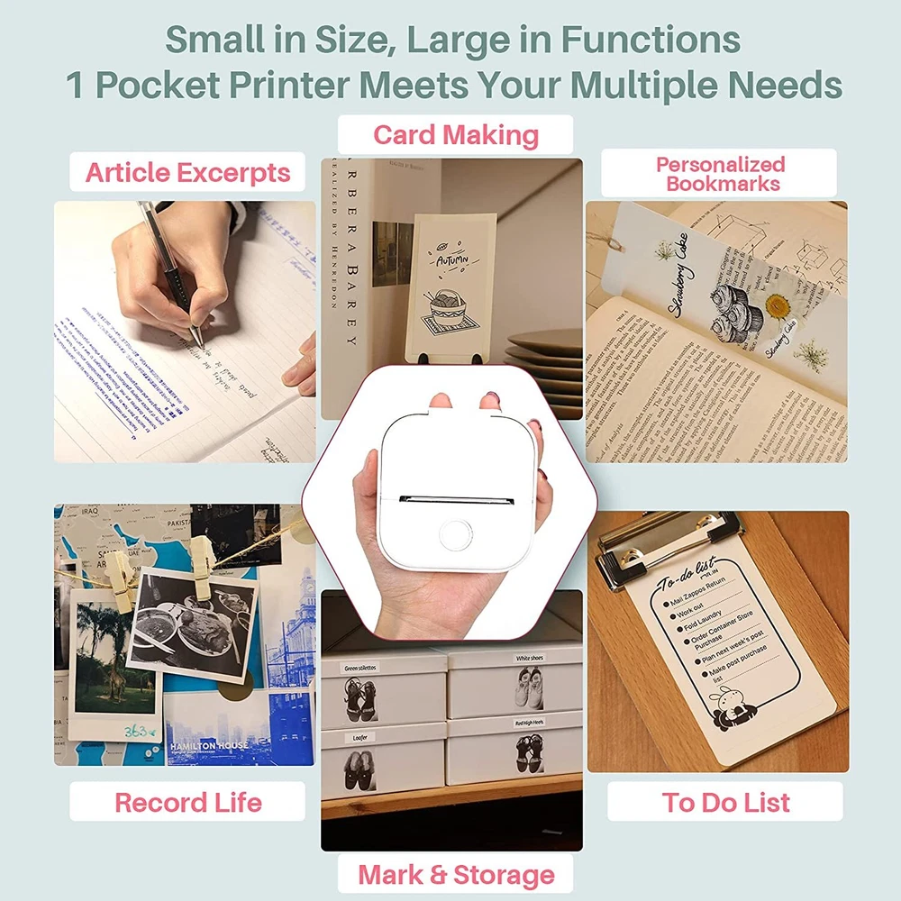 Phomemo T02 Mini Wireless Thermal Photo Printer Bluetooth Inkless Label Maker Phomemo T02 Mini Wireless Thermal Photo Printer Bluetooth Inkless Label Maker