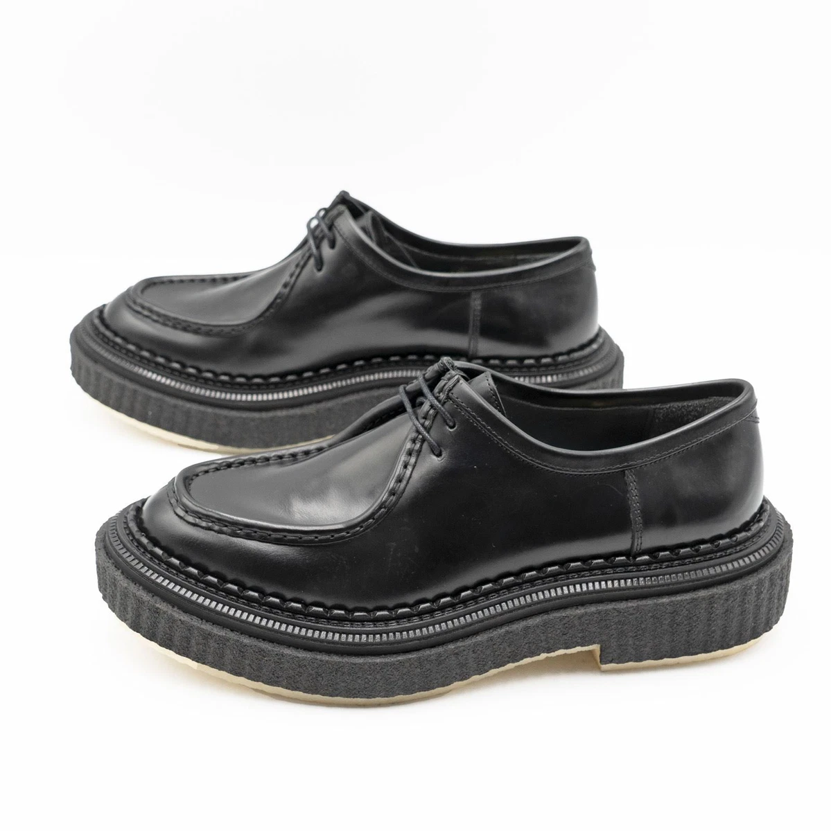 Adieu Paris Mens Shoes Black Leather Type 153 Derby Lace Up UK 7