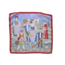 VTG Multi Color Ladies Men w/ Cow Print Square Scarf