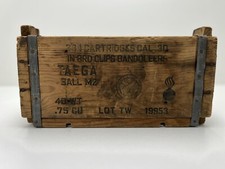 VTG TAEGA 384 Cal. 30 IN 8RD Clips Bandoleers Wood Ammo Box 