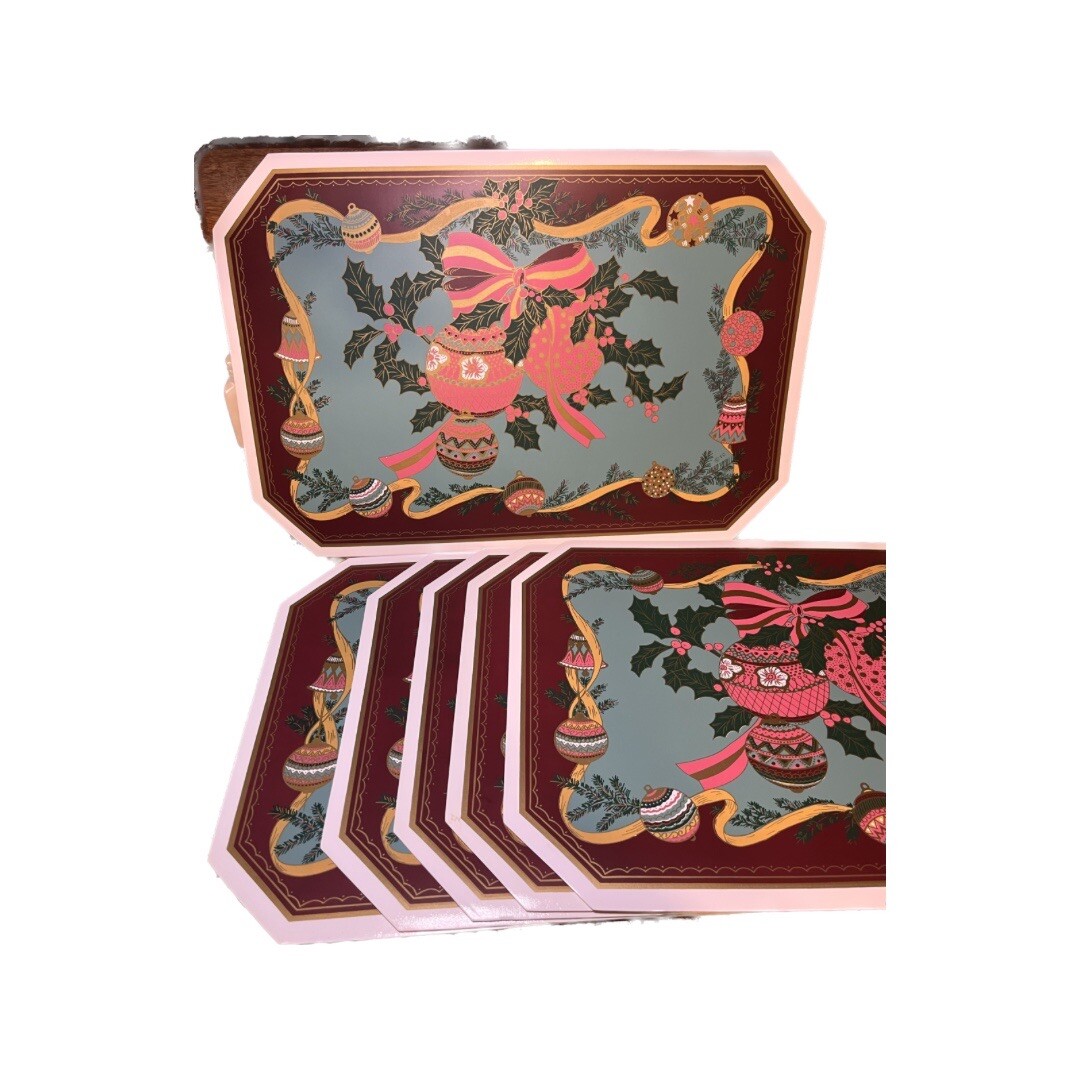 Vinyl Foam Backed Dining Placemats Set of 6 Christmas Ornament (12) eBay