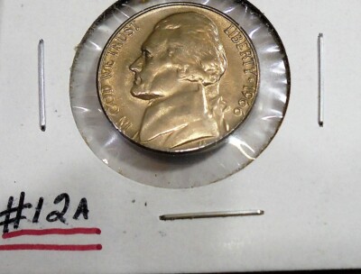 Very Nice 1966 p Choice B U Jefferson Nickel # 12 A