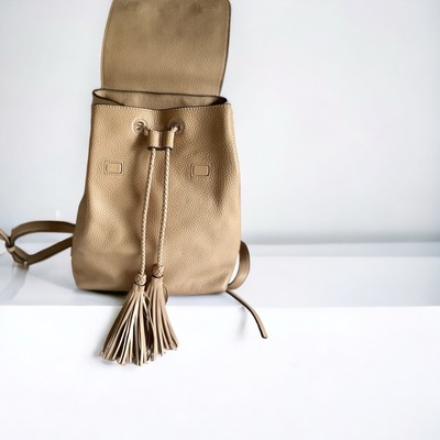 Tory Burch Backpack, Bag Nude Beige Color, Pebbled Leather  display picture 2