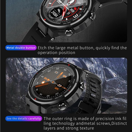 Men Outdoor Sports Watches Bluetooth Wristwatch Waterproof Multi Sport Tracker - Picture 5 of 15