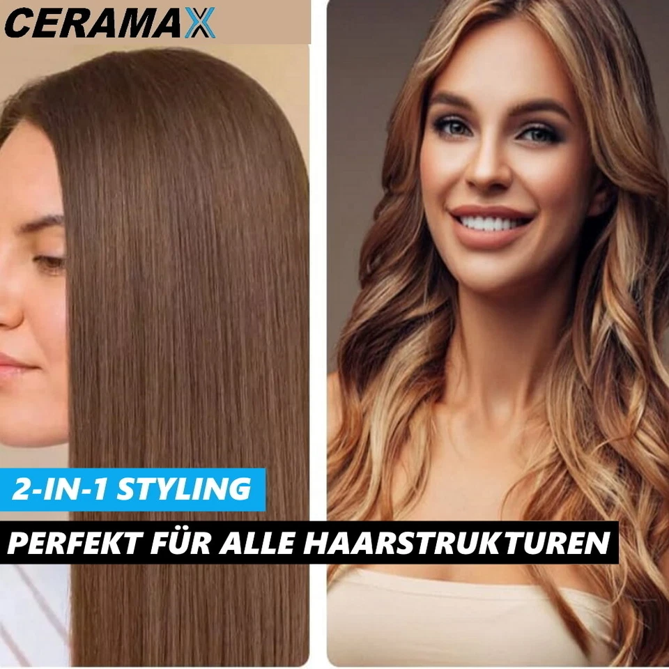 CERAMAX Mini Keramik Reise Glätteisen Lockenwickler Haarglätter Lockenstab - Bild 3 von 4