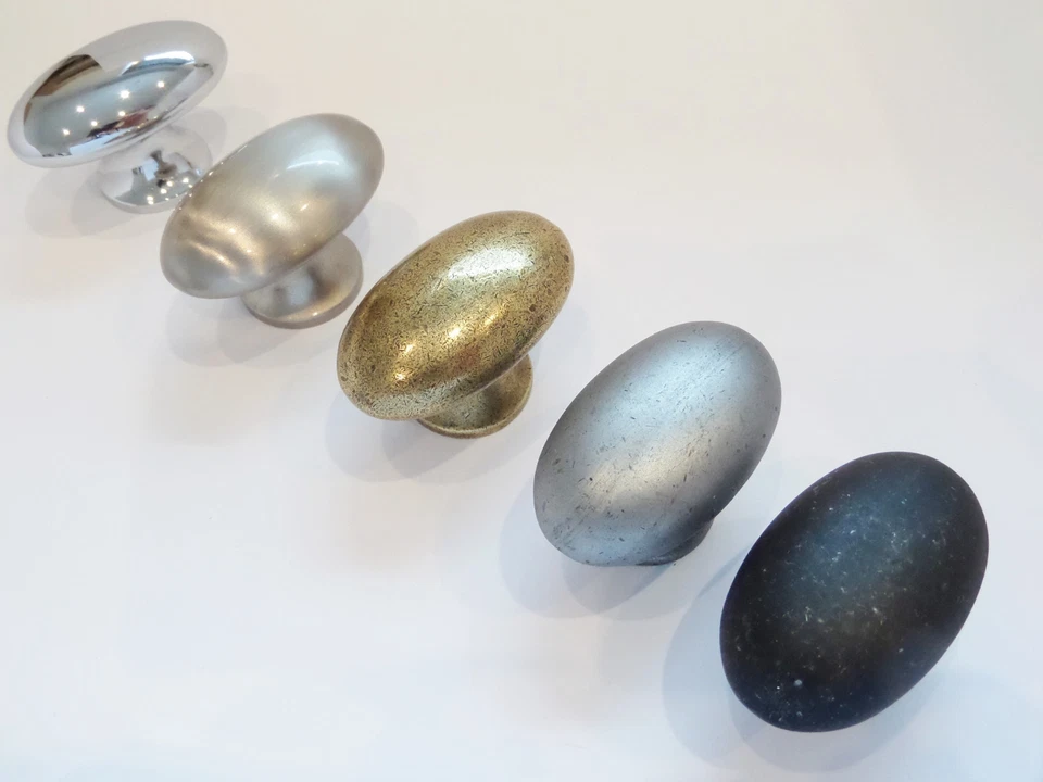 Möbelknopf  Möbelgriffe Knauf Knöpfe Schrank Schublade Landhaus Antik Oval V855 - Bild 3 von 3