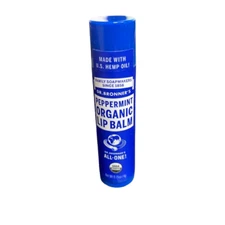 Dr. Bronner's Organic Lip Balm Peppermint 0.15 Oz Pack of 6