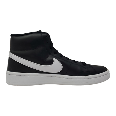 white & black court royale 2 mid trainers