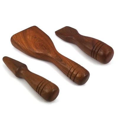 Original Thai Tok Sen Hammer Massage Set (3 Teile) aus Hartholz - Massageholz