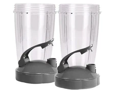 Blendin Flip Top To Go Lid & 24oz Tall Cup,Compatible with Nutribullet(2 Pack)