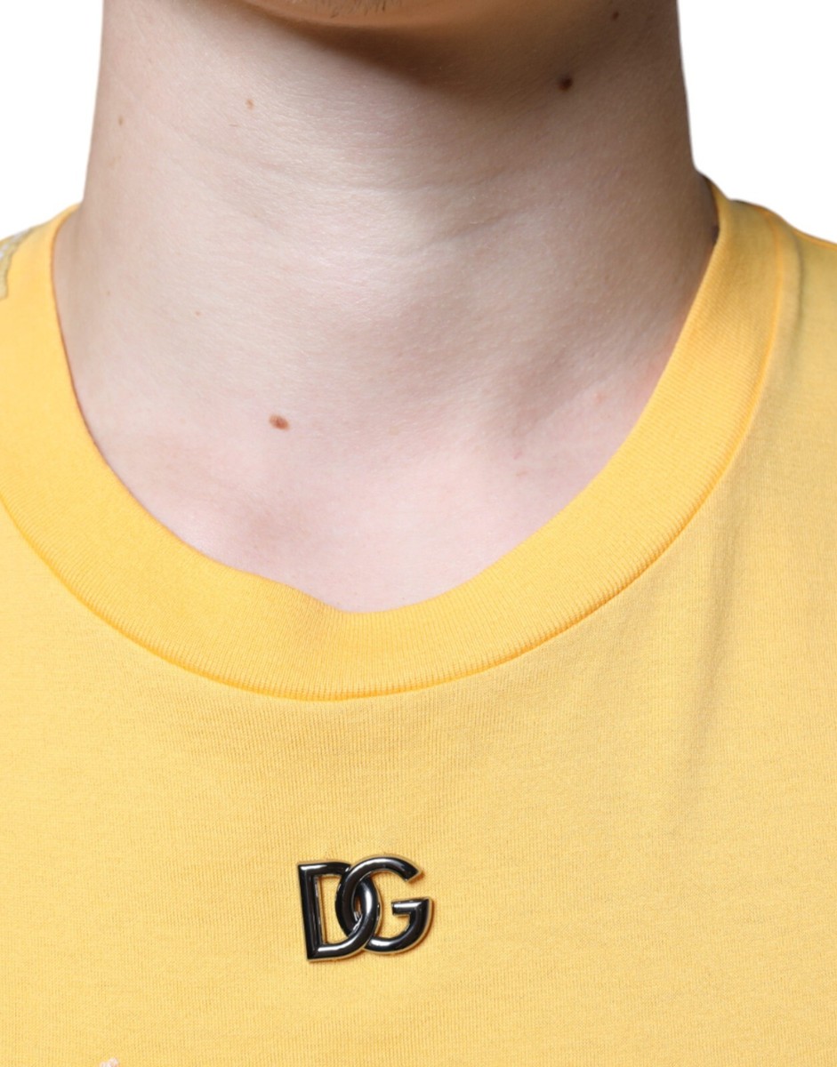 Dolce & Gabbana DGロゴ コットン スウェットシャツ イエロー DOLCE & GABBANA T-shirt Yellow Secret Graden Floral Cotton