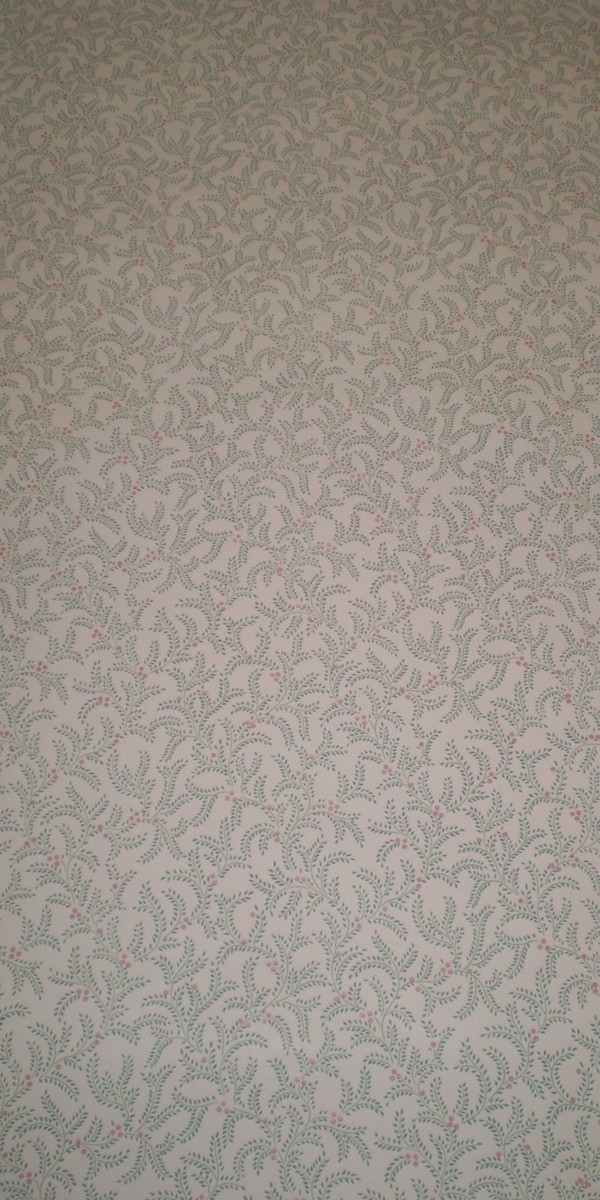 Classic Country Simple Green Vine Print on Light Beige by