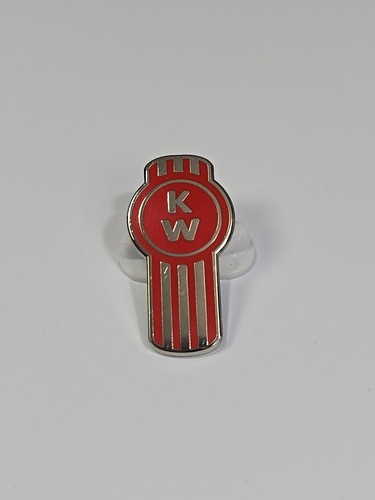 KW Kenworth Logo Pin American Truck Manufacturer Red & Silver Colors