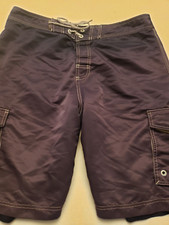 O'Neill Men's Size 36 BLUE CARGO Board Shorts POCKETS DRAWSTRING 90'S