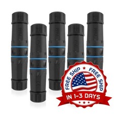 Acoplador Ethernet blindado hembra a hembra impermeable paquete de 5 color negro