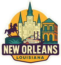 New Orleans Sticker Decal Vinyl Die-Cut City Skyline Landmark Design
