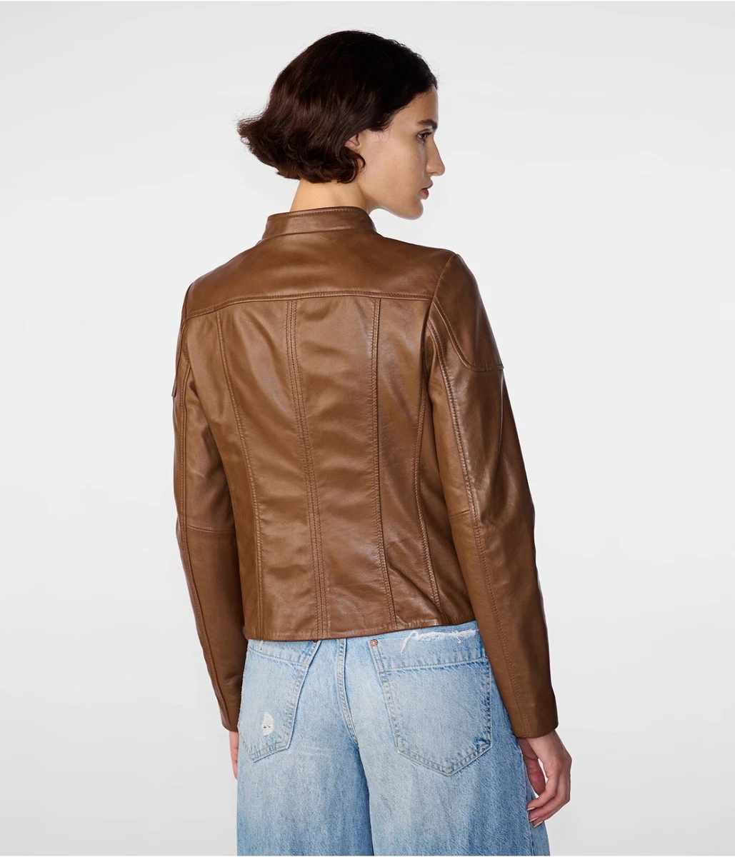 Wilsons Leather Women's Caitlin Scuba Cognac Leather Jacket US XL $400 |  eBay