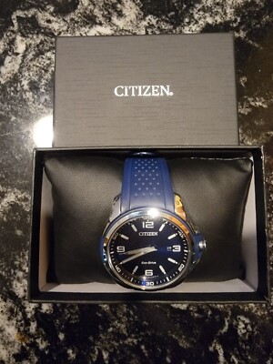 Citizen AW1158-05L 45mm Silver Stainless Steel Case with Blue