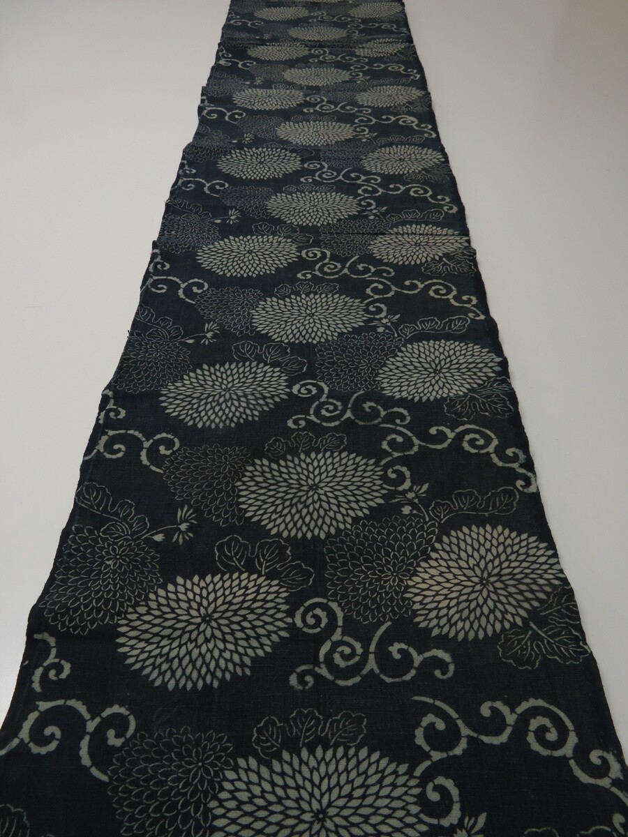 4M18z100 Vintage Japanese Kimono Cotton Momen Boro Fabric Indigo