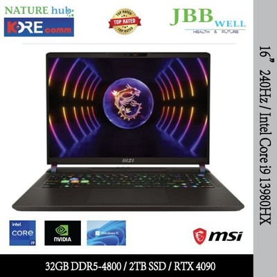 MSI Vector 16'' 240Hz Intel Core i9 13980HX, 32GB RAM, 2TB SSD, RTX 4090