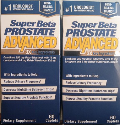 2 VITALITY SUPER BETA PROSTATE ADVANCED 3X INGREDIENTS SUPPLEMENT 60 X2 120 CAPS
