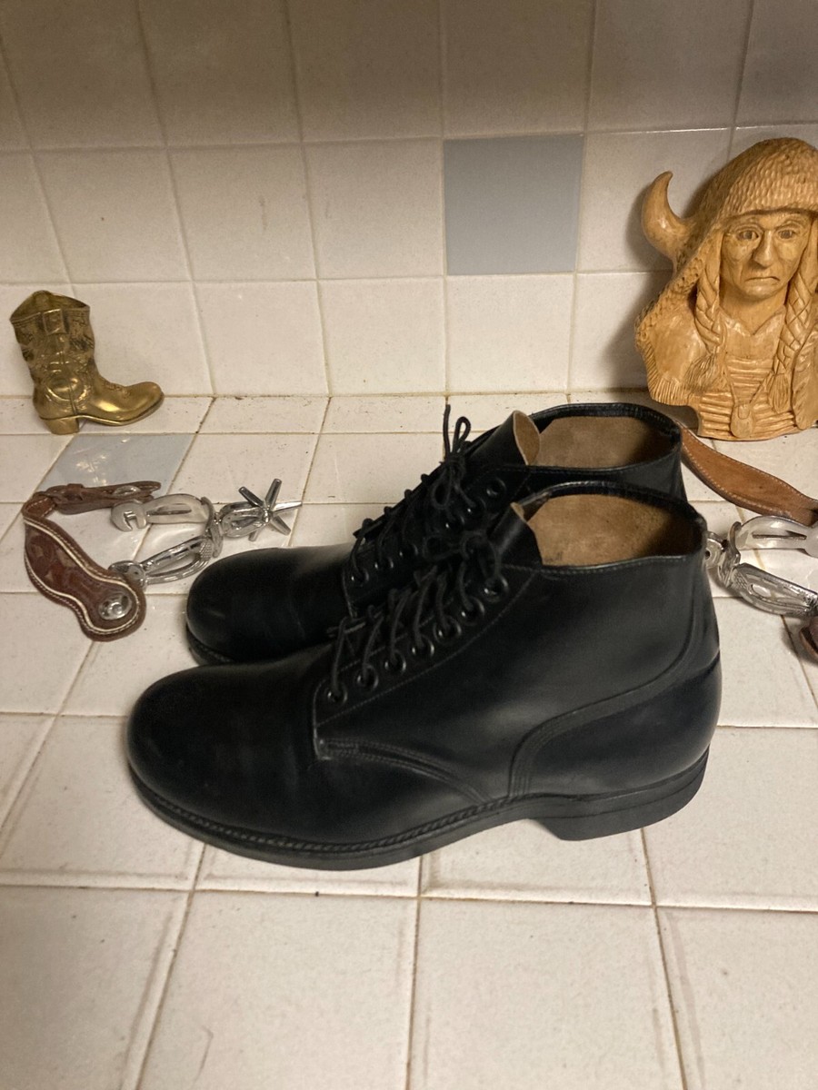 VTG 60s US Military Flight Deck Service Boots Mens 10.5 Black Leather Ankle 1969 60s military boots - Gem main image 3