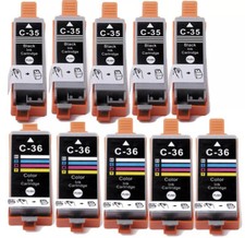 10 Pack Printer Ink Cartridges for PGI35 CLI36 Canon Pixma iP100 iP110 TR150