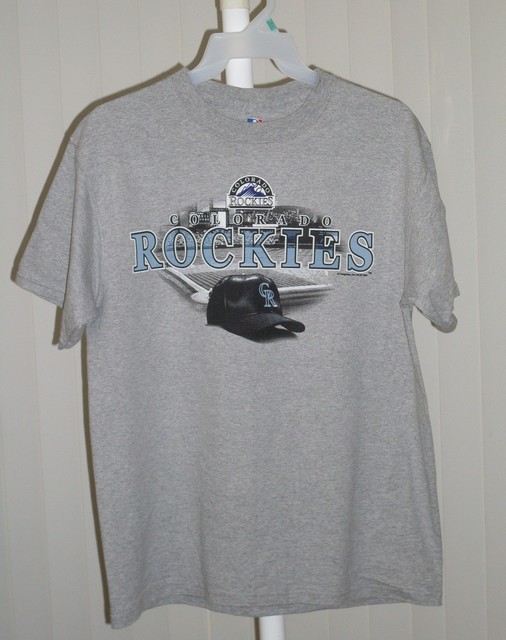 Colorado Rockies Baseball Tee Shirt Gray NWOT Large | eBay