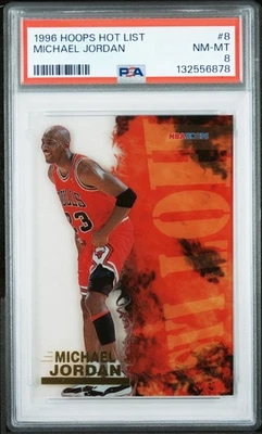 MICHAEL JORDAN 1996-97 NBA HOOPS INSERT HOT LIST CARD PSA8!BULLS G