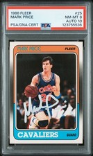 Mark Price 1988 Fleer Signed Rookie Card #25 Graded PSA 8 Auto 10 123755536. rookie card picture