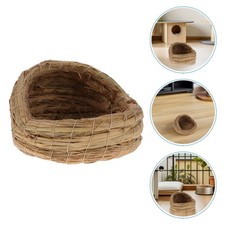 2 Pcs Hand Woven Straw Bird Nest Breeding Nest 7.86 Inch Hatch House Cage