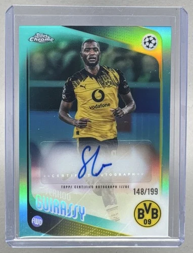 Serhou Guirassy 2025 Topps Chrome UEFA CC #CA-GU Aqua Refractor Auto /199