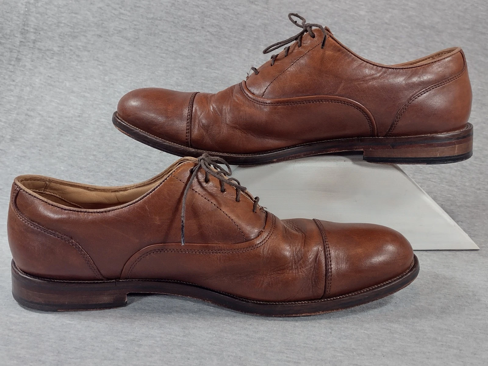 Clarks Cap Toe Oxford scarpe eleganti uomo 10 W pelle marrone 15775