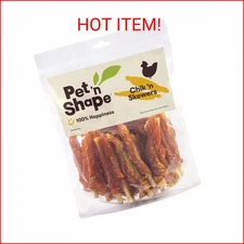 Pet 'n Shape Chik 'n Skewers – Chicken Wrapped Rawhide Dog Chew