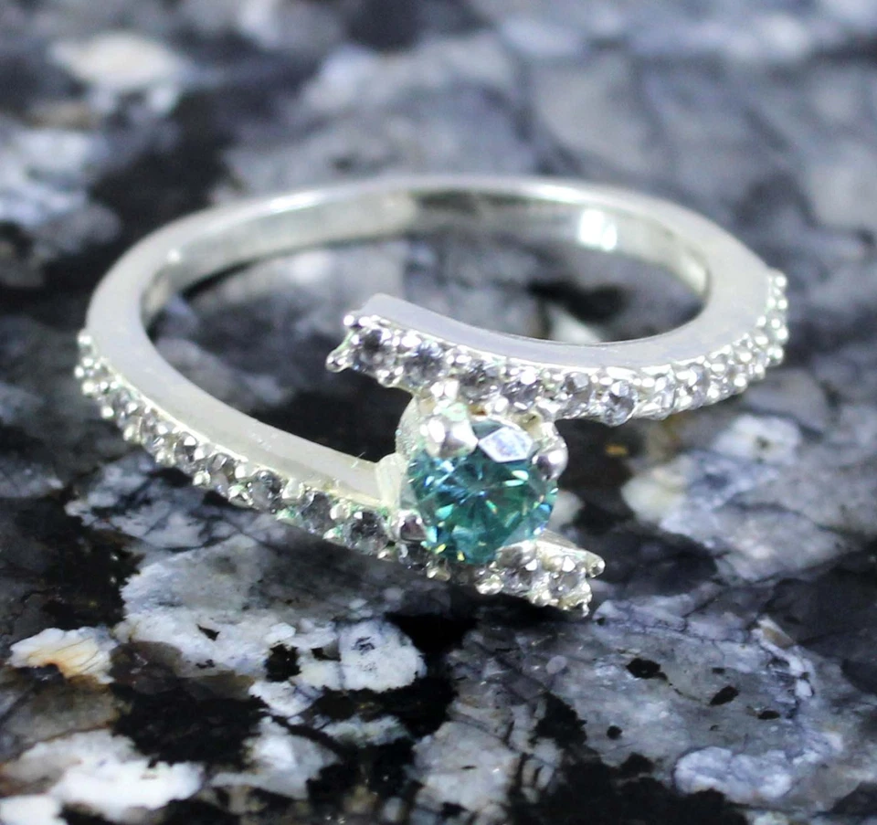 Brillantschliff Smaragdgrüner Solitär-Diamantring 0,85 ct 4 mm AGI - Bild 3 von 4