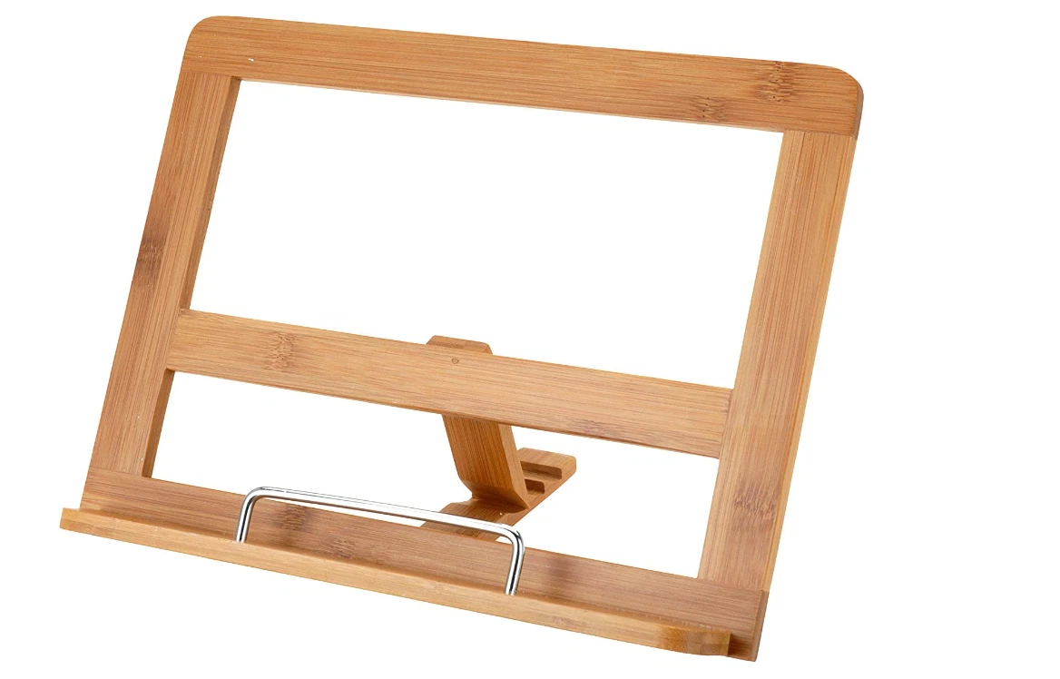 Buchstnder Aus Bambus Verstellbar - Kochbuchhalter & Notenhalter  39x28x4,2cm