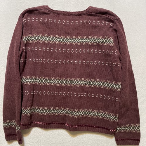 Eddie Bauer Sweater Women Large Crop Babydoll Knit Long Sleeve Winter Y2K Cotton - Picture 7 of 7