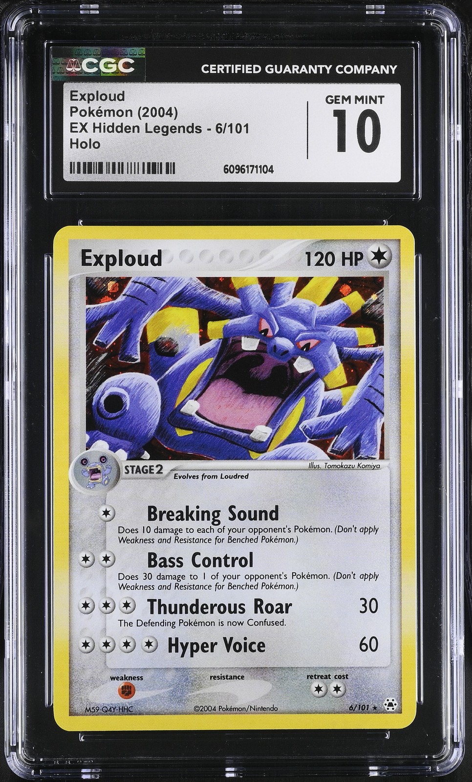 CGC 10 GEM MINT Exploud 2004 EX Hidden Legends 6/101 Holo Pokemon Card
