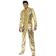 Smiffys Official 50s Gold Elvis Presley Adults Mens Fancy Dress Costume